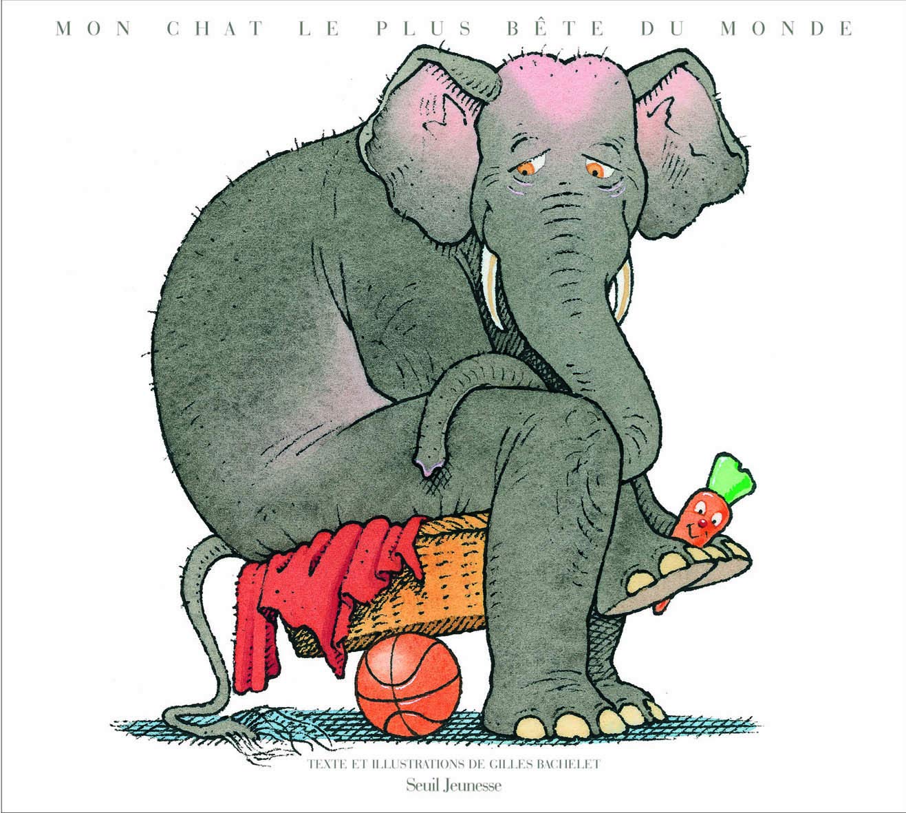 Couverture de Mon chat le plus bête du monde, de Gilles Bachelet (Seuil Jeunesse).